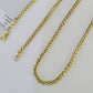 Real 10k Palm Chain 2.5mm Yellow Gold Wheat Necklace 24 inches