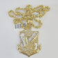 10k Solid Rope Chain Eagle Anchor Charm Set 4mm 18"-30" Necklace Gold Pendant