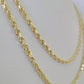 14k Rope Chain Solid Yellow Gold 3mm 18"-26" Inch Men Women Genuine Necklace