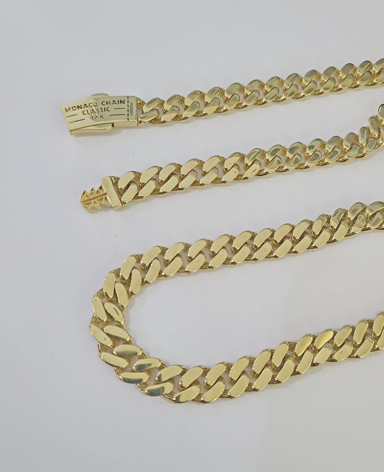 Real 10k Royal Monaco Chain 9mm 18-26 inches Necklace Yellow Gold Box Clasp