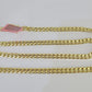 Real 14K Gold Necklace Miami Cuban Link Chain 24 inch 6mm Box Clasp, Mens Hollow