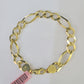 Real 14k Yellow Gold Figaro link Bracelet 9mm 8" Inch Men women Genuine