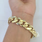 Real 10K Royal Monaco Bracelet Yellow Gold 9" Box Clasp 15mm Genuine