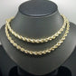 10k Yellow Gold Rope Chain 5mm 18"-26" Inch Real Gold 10kt All Sizes