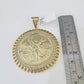 REAL 10k Gold Charm Pendant Centenario Style Coin With Bezel 50 Pesos 1947 10KT