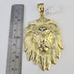 10k Gold Byzantine Necklace Lion Head Charm Pendant 20"-30" 8mm SET Chain