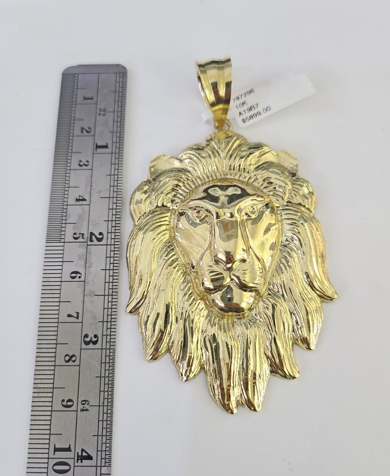 10k Gold Byzantine Necklace Lion Head Charm Pendant 20"-30" 8mm SET Chain