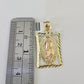 10K Gold Miami Cuban Chain Virgin Mary Charm 20"-28" 3mm REAL Pendant