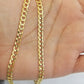 Real 10k Yellow Gold Cuban Curb Link chain 4mm 18-26Inch SOLID Necklace DISCOUNT