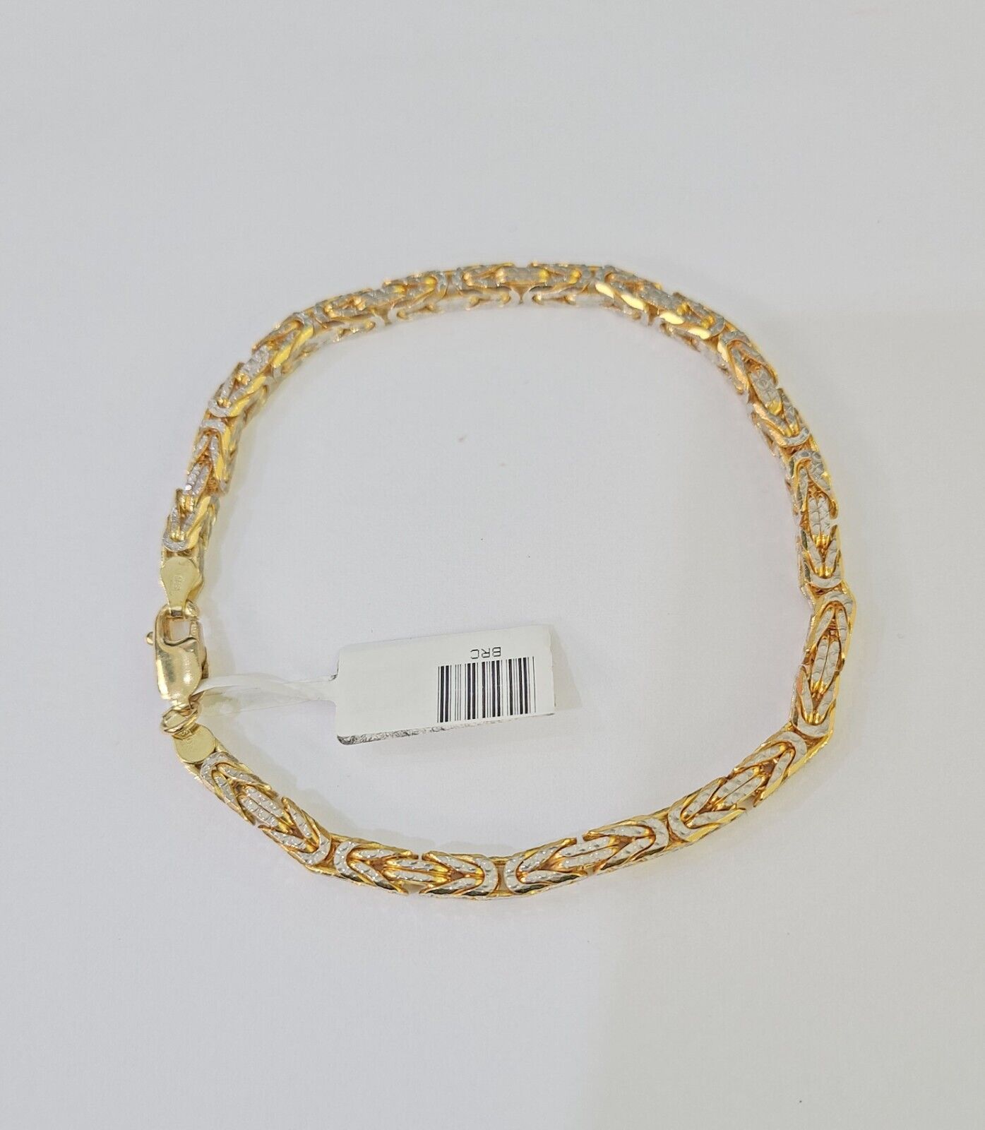 10K Yellow Gold Turkish Byzantine Link Bracelet Solid 4mm 9" inch Real Genuine