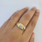 REAL 14k Diamond Ring Yellow Gold Ladies Men Trio SET Wedding Engagement Genuine