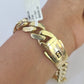 Real 10K Royal Monaco Bracelet Yellow Gold 8.5" Box Clasp 12mm Genuine