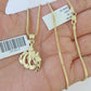 10K Gold Franco Chain Allah Charm SET Length 16-20 inches 1mm Ladies Women