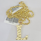 10k Gold Initial L Charm Rope Chain 16"-26" 2.5mm SET Necklace Alphabet Pendant