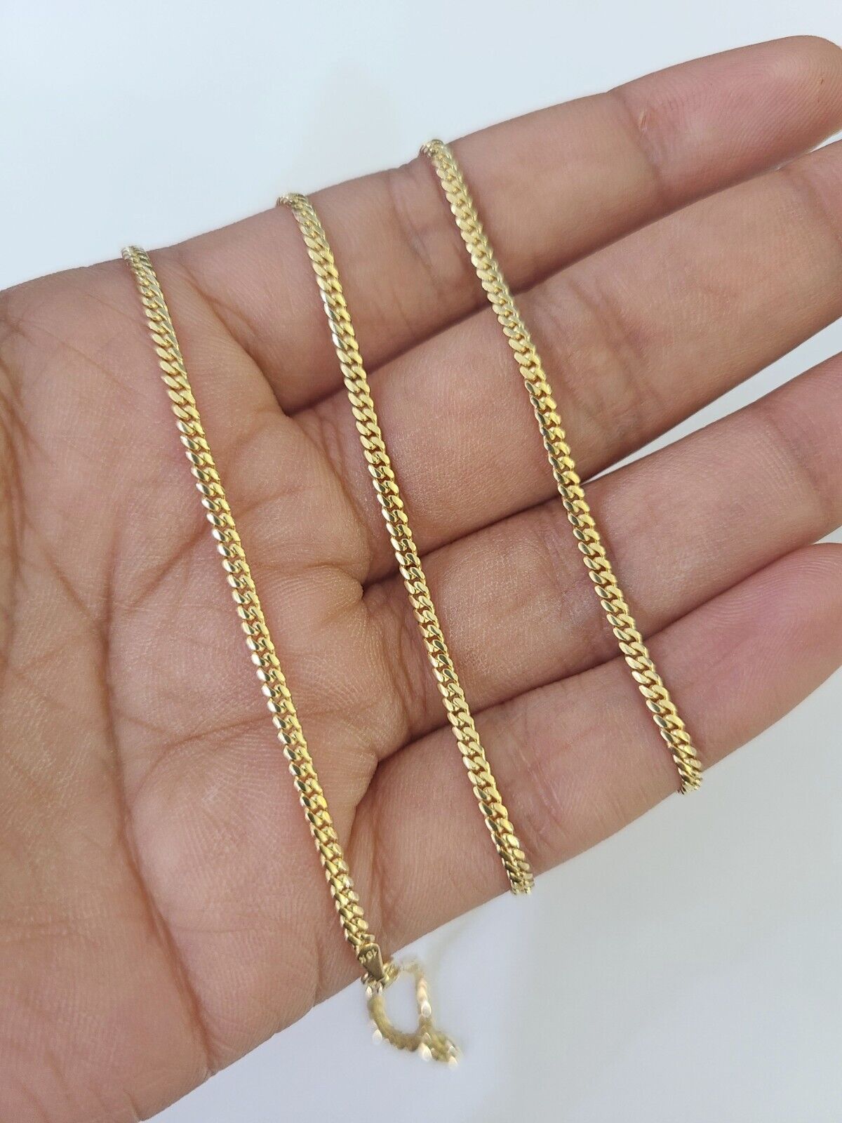 18k Real Solid Miami Cuban Chain Yellow Gold 2mm 24" Inch Genuine Necklace