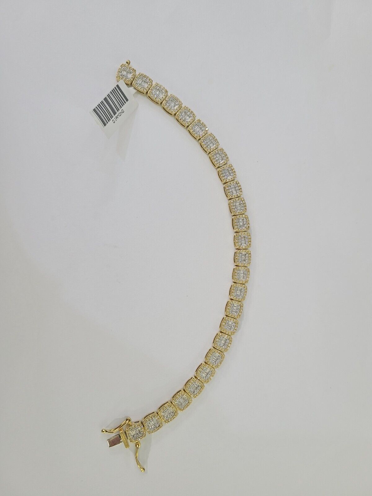 10K Yellow Gold Diamond Bracelet Women Ladies 7" REAL Genuine Gold