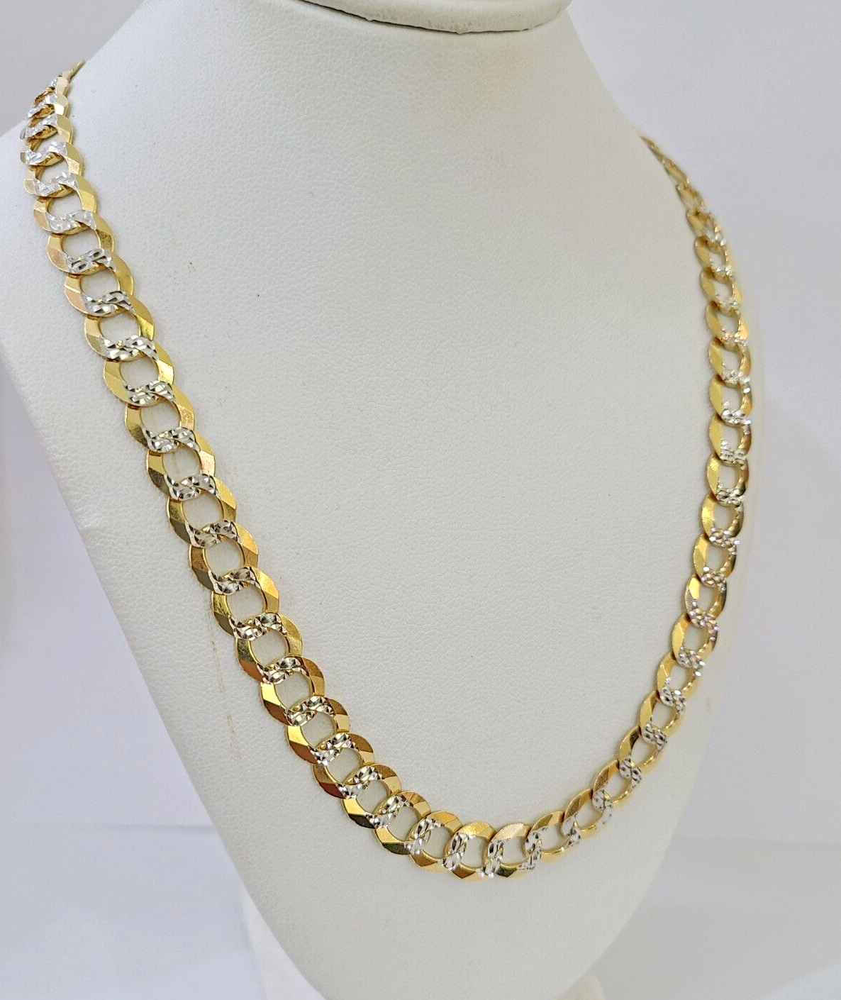 14k Yellow Gold chain Solid Necklace Cuban Curb Link REAL 8mm 20" - 30 Inch Mens