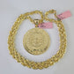 Real 14k Solid Rope Chain Mayan Calendar Charm Set 6mm 18"-30" Necklace Gold