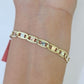 14k valentino Trio Gold Women's Link Bracelet 8" inches 5mm Diamond Cuts