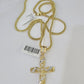 10K Gold Franco Chain Cross Charm Length 18-26 inches 2mm REAL Yellow