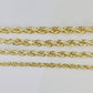 Real 14k Gold Rope Chain Necklace 3mm-6mm 20"-26" Inch Men Women Yellow 14kt