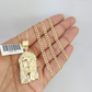 10k Gold Solid Cuban Curb Chain Jesus Head Pendant Set 3mm 18"-26" Necklace