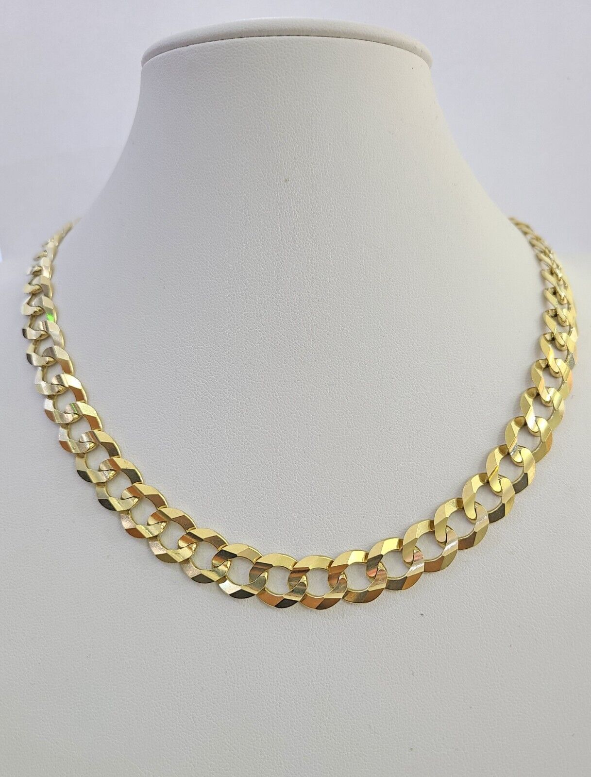 14k Cuban Curb Link Chain Solid Yellow Gold Necklace 11mm 20"-30" Inch Real