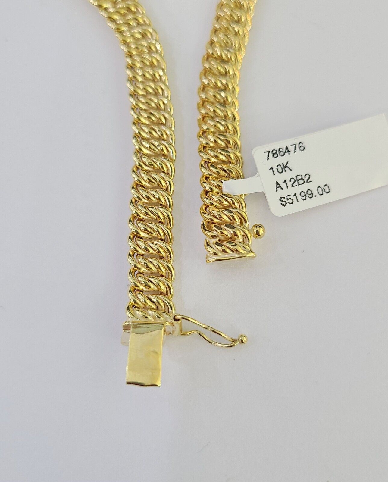 10K Gold Flat Byzantine Link Princesa Bracelet 7mm 7.5" inch Real Yellow