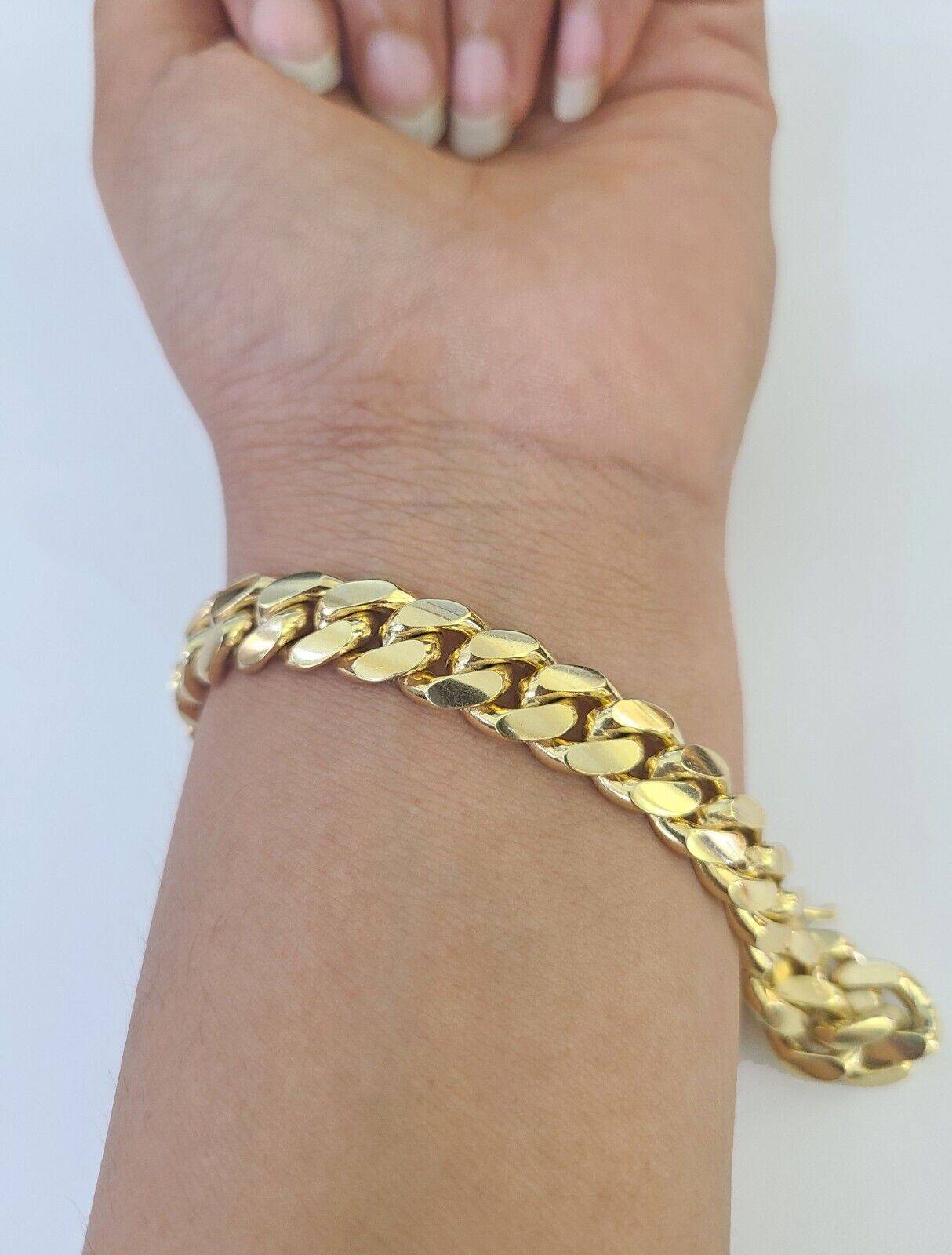 10k Solid Miami Cuban Link Bracelet 10mm 8" Box Lock 10kt Yellow Gold Real