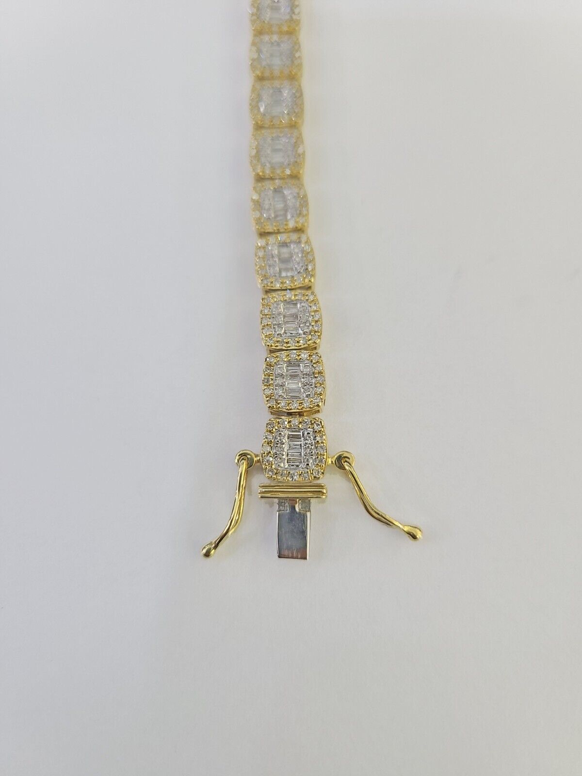 10K Yellow Gold Diamond Bracelet Women Ladies 7" REAL Genuine Gold