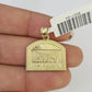 10K Gold Miami Cuban Chain Last Supper Charm 18"-28" 3mm REAL Pendant Necklace