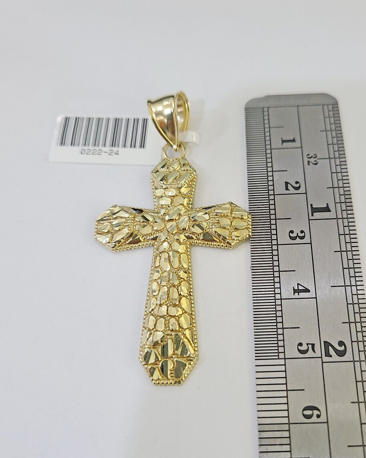 10K Gold Franco Chain Cross Charm Length 18-26 inches 3mm REAL Yellow