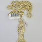 10k Solid Rope Chain Saint Reaper Charm Set 4mm 18"-30" Necklace Gold Pendant