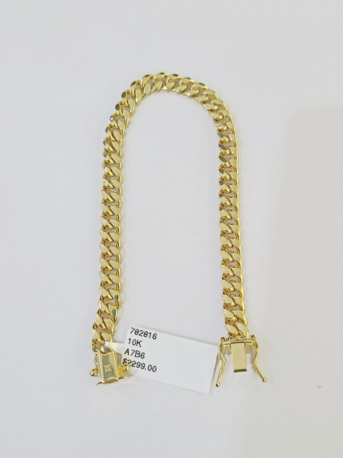 Real 10k Gold Miami Cuban link Bracelet 6mm 7" 7.5" 8" 8.5" 9" 10kt Yellow Gold