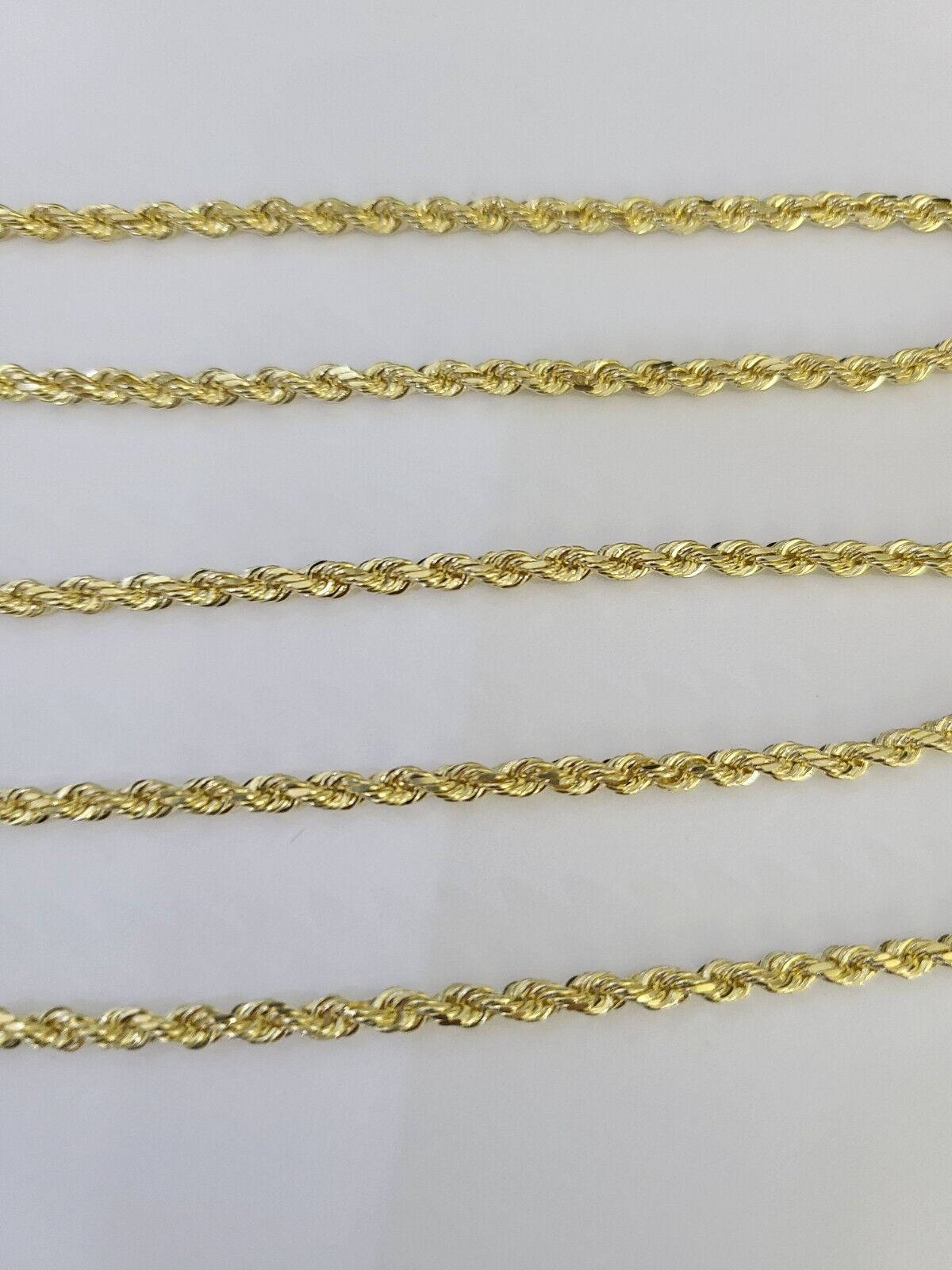 14k Solid Rope Chain Necklace 4mm 18"-28" Inch Yellow Gold Men Women 14Kt