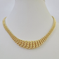 10K Gold Flat Byzantine Link Princesa Necklace 7mm 18" inch Real Yellow Chain