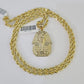 10k Solid Rope Chain Pharaoh Charm Set 4mm 20"-28" Necklace Gold Yellow