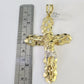 10K Franco Chain Jesus Cross Pendant Charm Necklace 20"-26" 5mm Gold Yellow SET