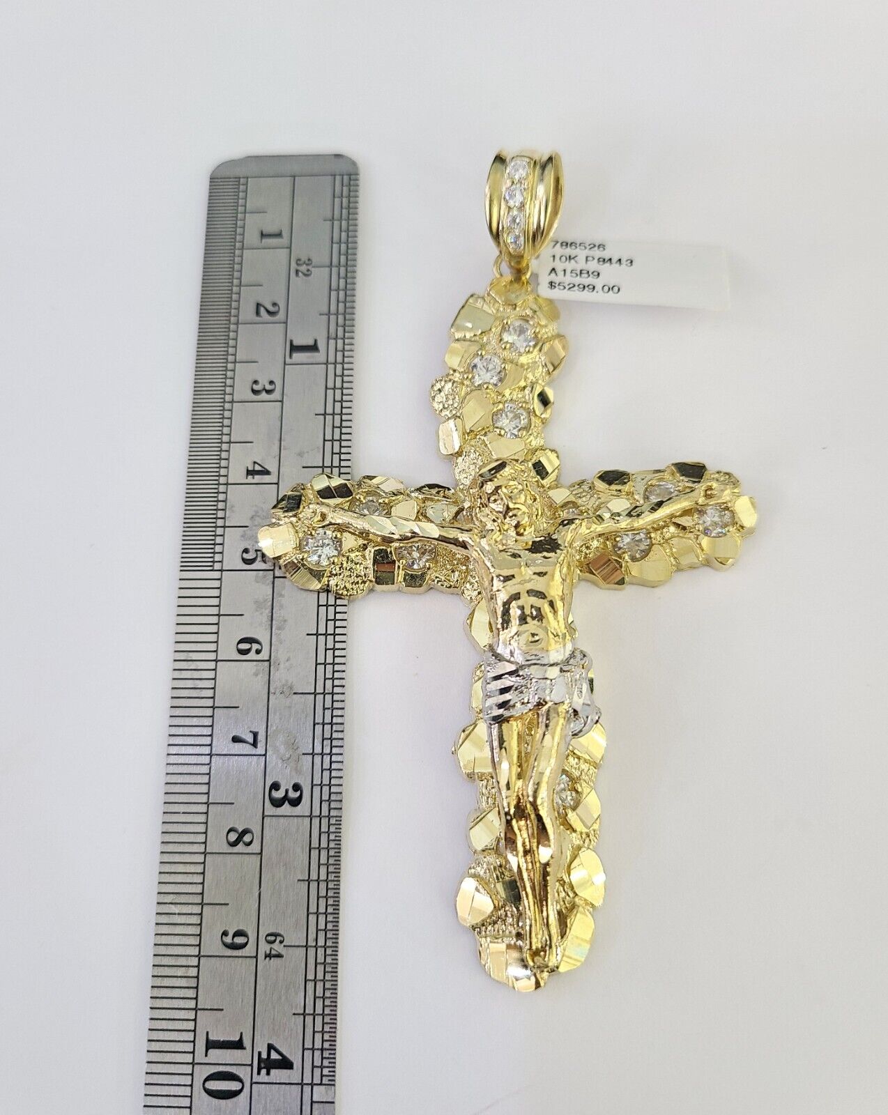 10K Franco Chain Jesus Cross Pendant Charm Necklace 20"-26" 5mm Gold Yellow SET