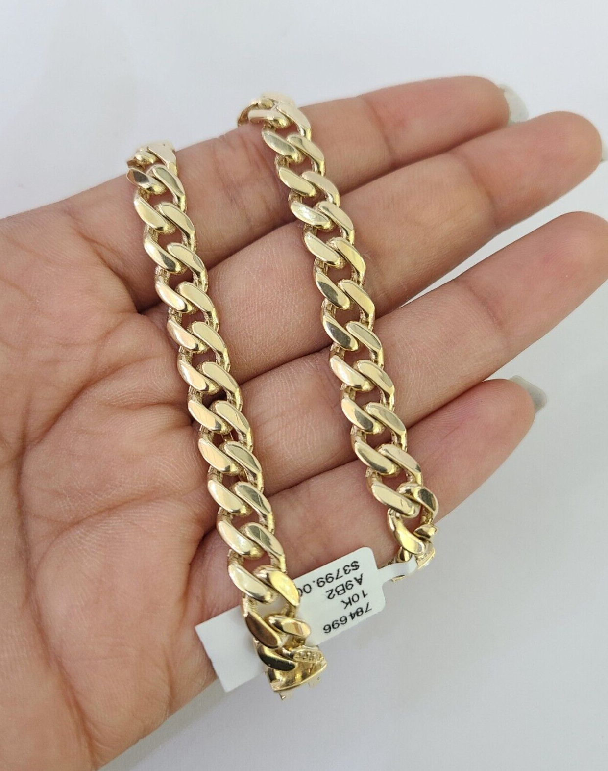 Real 10K Royal Monaco Bracelet Yellow Gold 8" Box Clasp 7mm Genuine Unisex