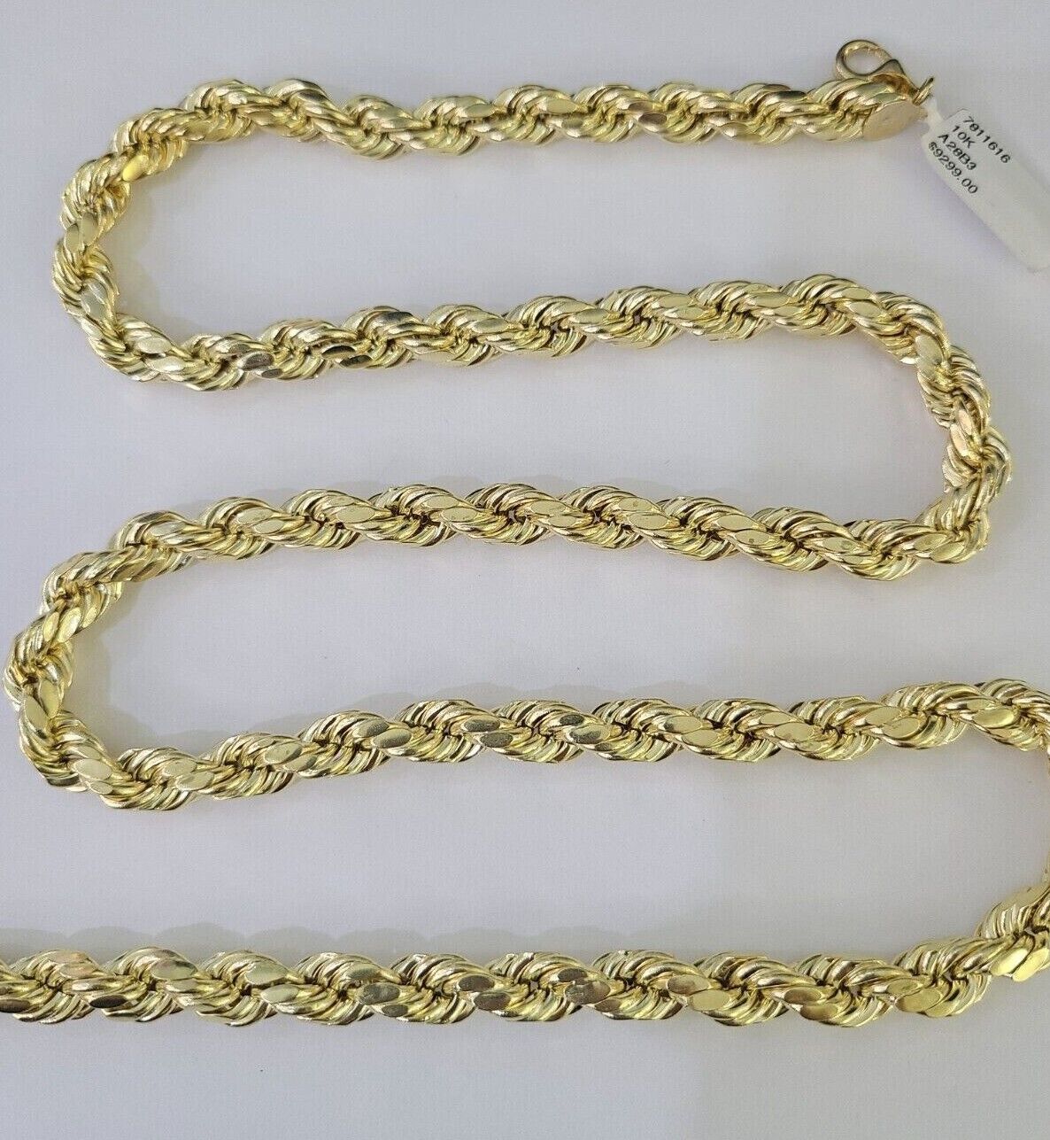 Real 10k Rope Chain Yellow Gold Necklace 8mm 18-28 Inch Mens 10kt