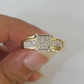 Real 10k Diamond Ladies Ring Yellow Gold Women Casual Genuine Wedding