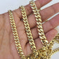 Real 10k Solid Miami Cuban Link Chain Necklace 6mm 7mm 8mm 24 Inches 10kt Gold