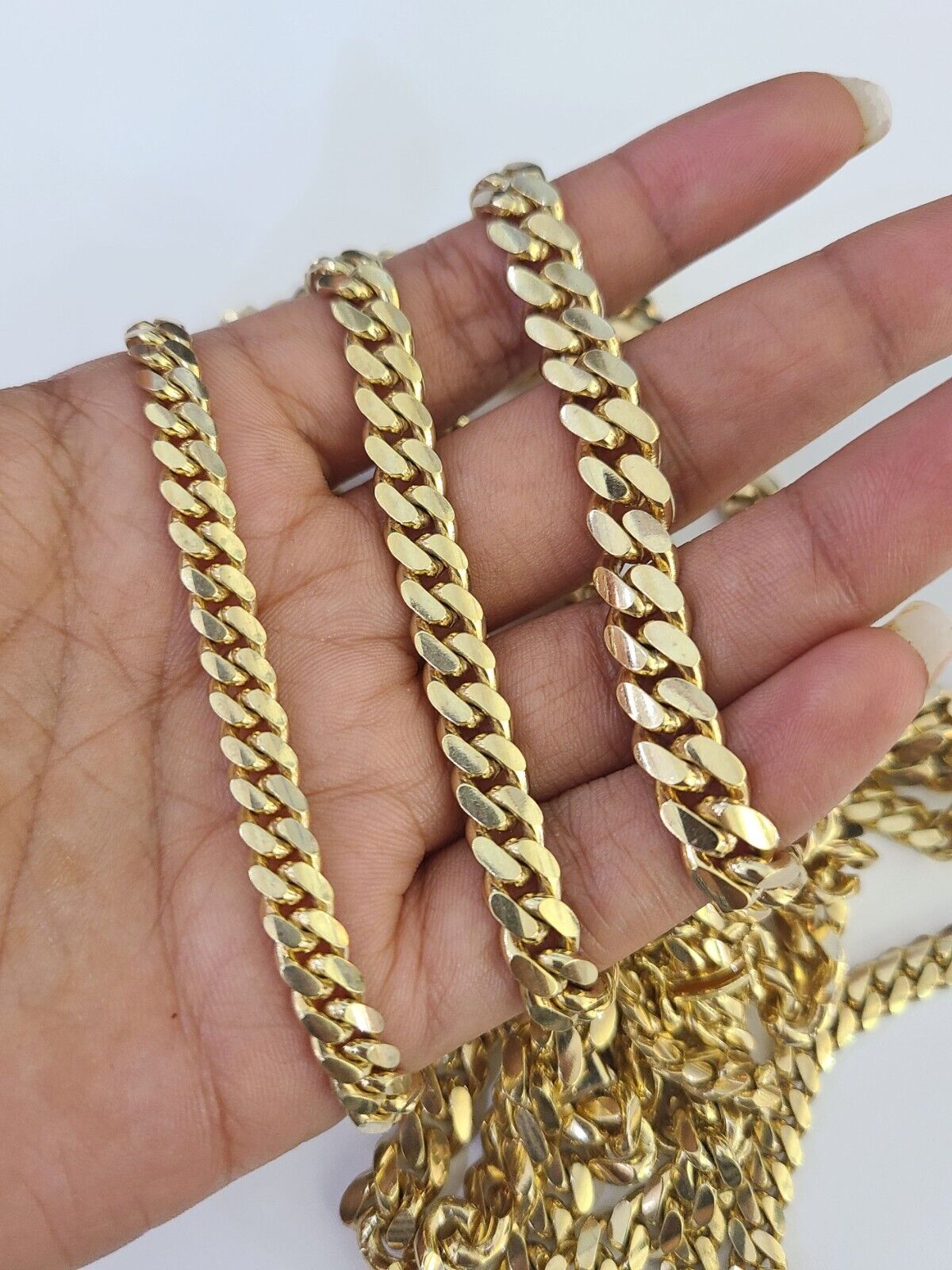 Real 10k Solid Miami Cuban Link Chain Necklace 6mm 7mm 8mm 24 Inches 10kt Gold