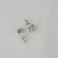 14k White gold Square Earrings Diamond screw-back Lab Created Women Men Studs