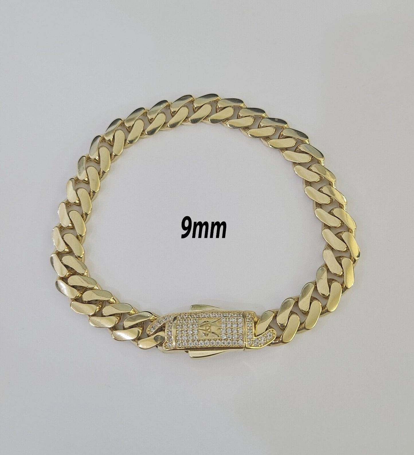 Real 14k Gold Monaco Bracelet 7mm-11mm 8"-8.5" 14kt Yellow