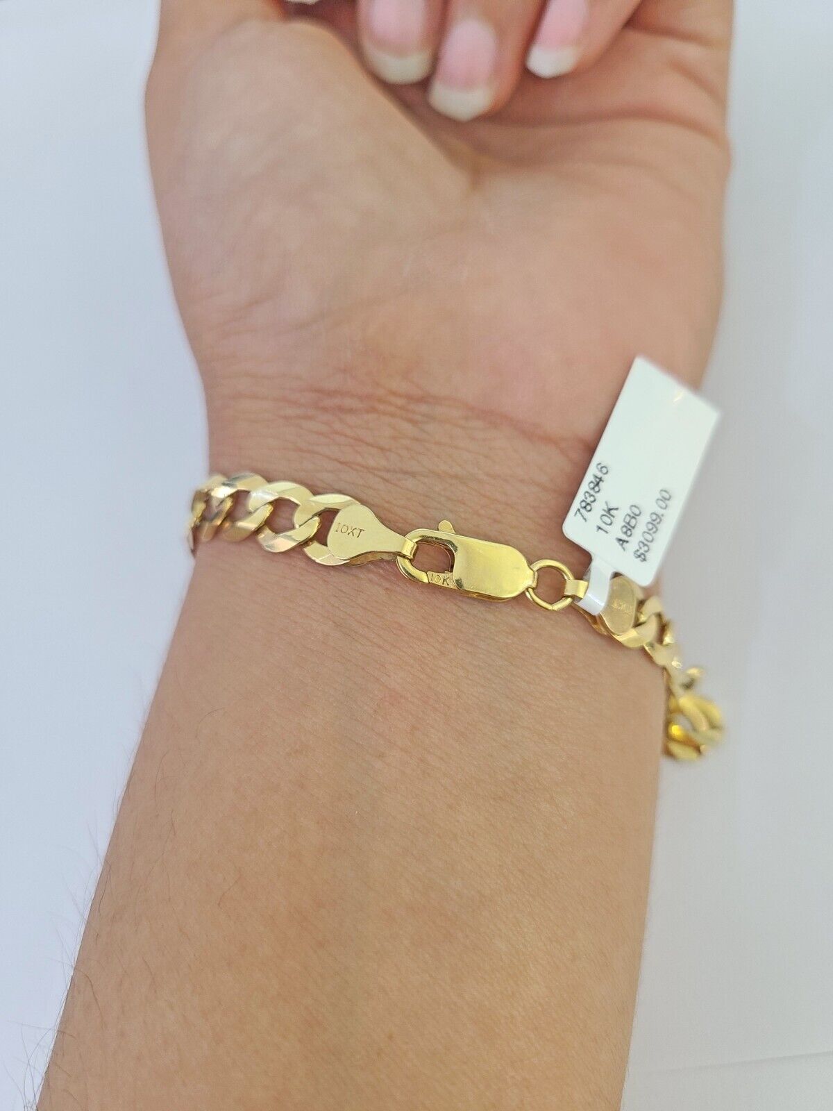 10k Solid Cuban Curb Link Bracelet Gold 7mm 7 Inches Women Real Yellow Gold