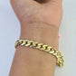 14K Royal Monaco Cuban Bracelet Yellow Gold 8mm 8 inches Box Lock