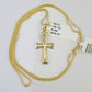 10K Solid Franco Chain Ankh Cross Pendant Charm Necklace 18"-24" 1.5mm Gold