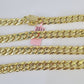 Real 14K Miami Cuban Link Chain Necklace Yellow Gold 18 inch 9mm Mens Hollow